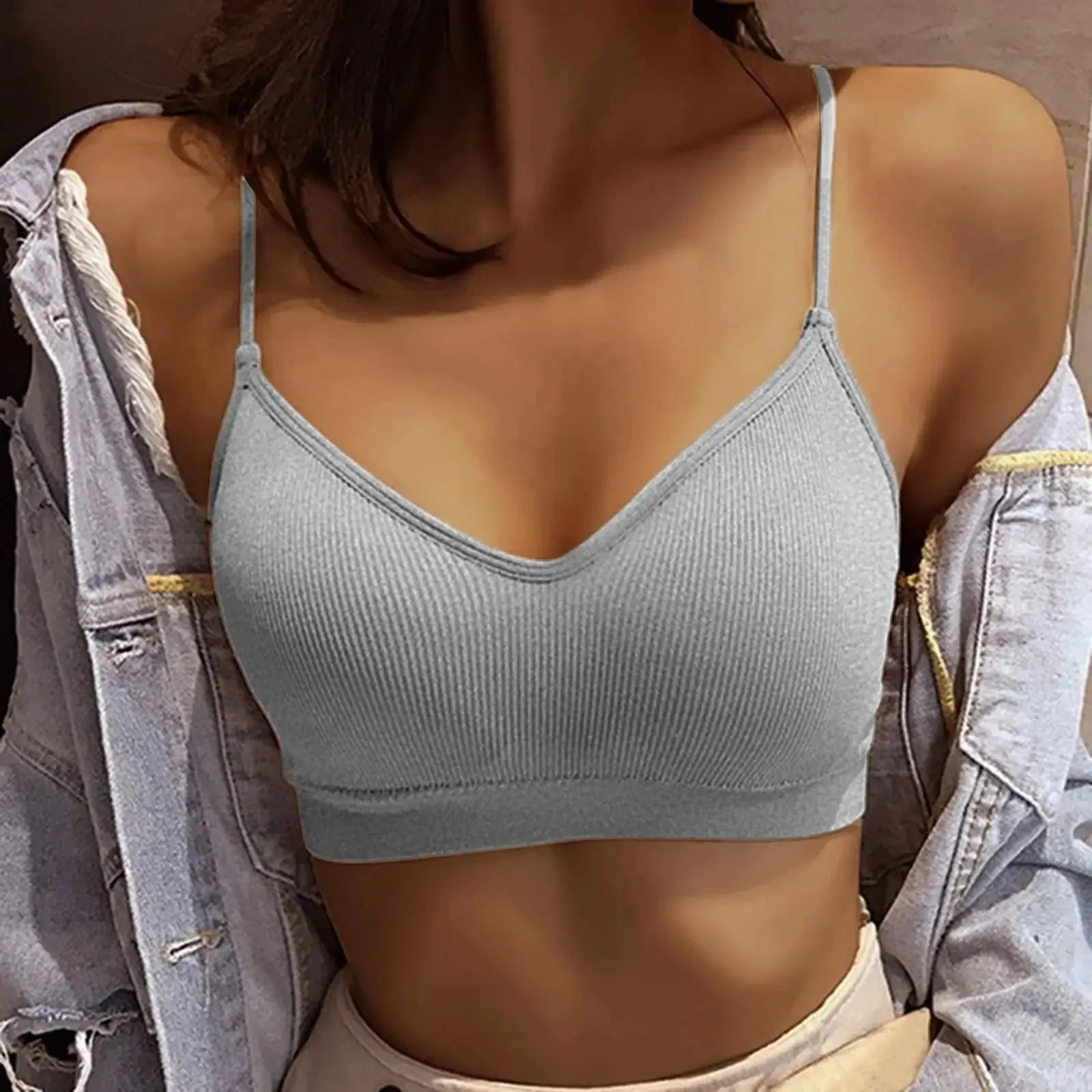 Tank Casual Tank Top for Women Ribbed Sleeveless Summer Shirts Camisole Spaghetti Straps Y2K Trendy Tank Tops — image 2