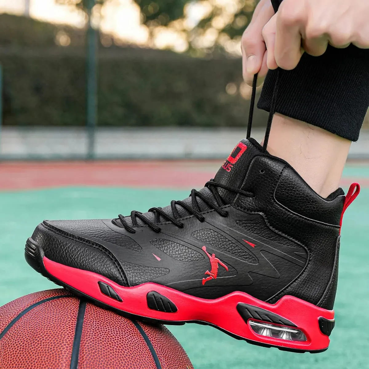 Men's High-Top Basketball Shoes Fashion Air Cushioning Comfortable Non-Slip Breathable Shock-Absorbing Outdoor Activities Sneake