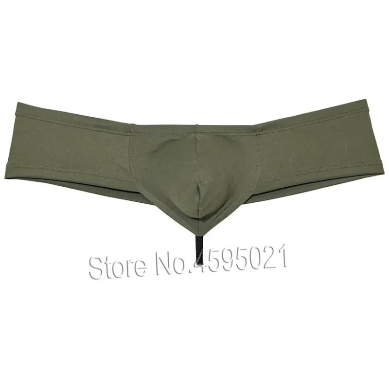 Men's Sexy Low Rise Mini Briefs Panties Solid String Crotch Brazilian Bikini Underwear Solid Enhance Pouch Boxer Briefs for Men