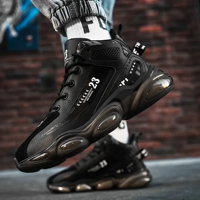Men's Outdoor Casual Sports Shoes Running Shoes Comfortable Breathable Leather Upper Durable Rubber Sole