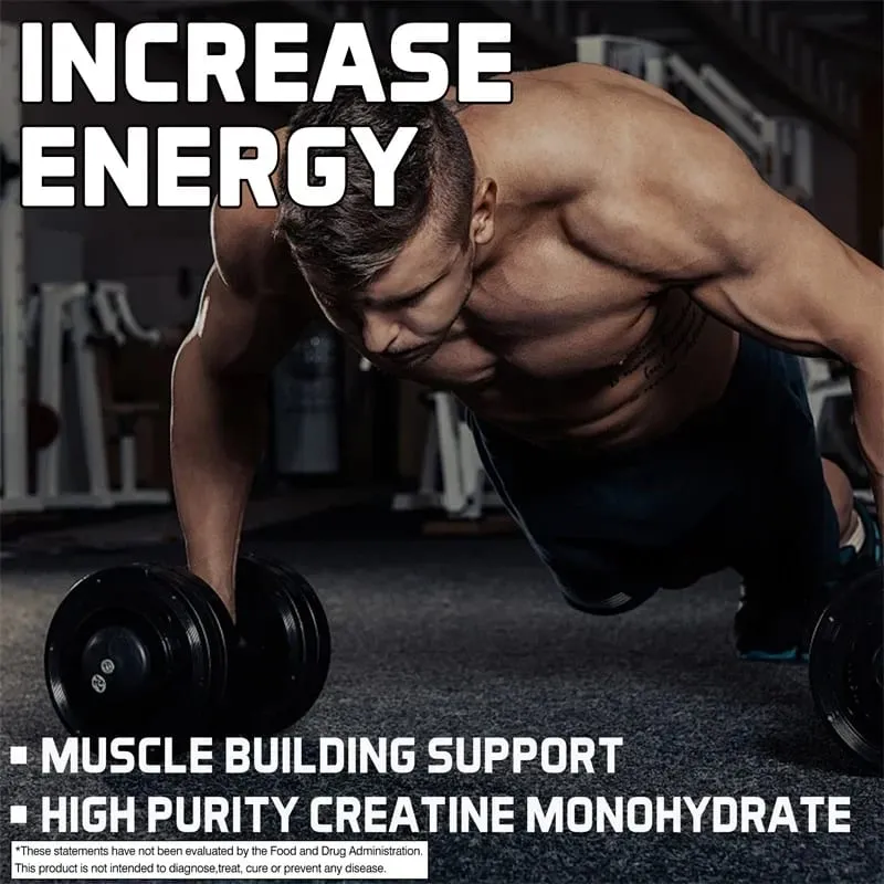 Creatine Monohydrate - 5,000 มก. ต่อหนึ่งหน่วยบริโภค Creatine ก่อนออกกำลังกายเพื่อช่วยสร้างกล้ามเนื้อเพิ่มพลังงานและประสิทธิภาพอาหารเสริม