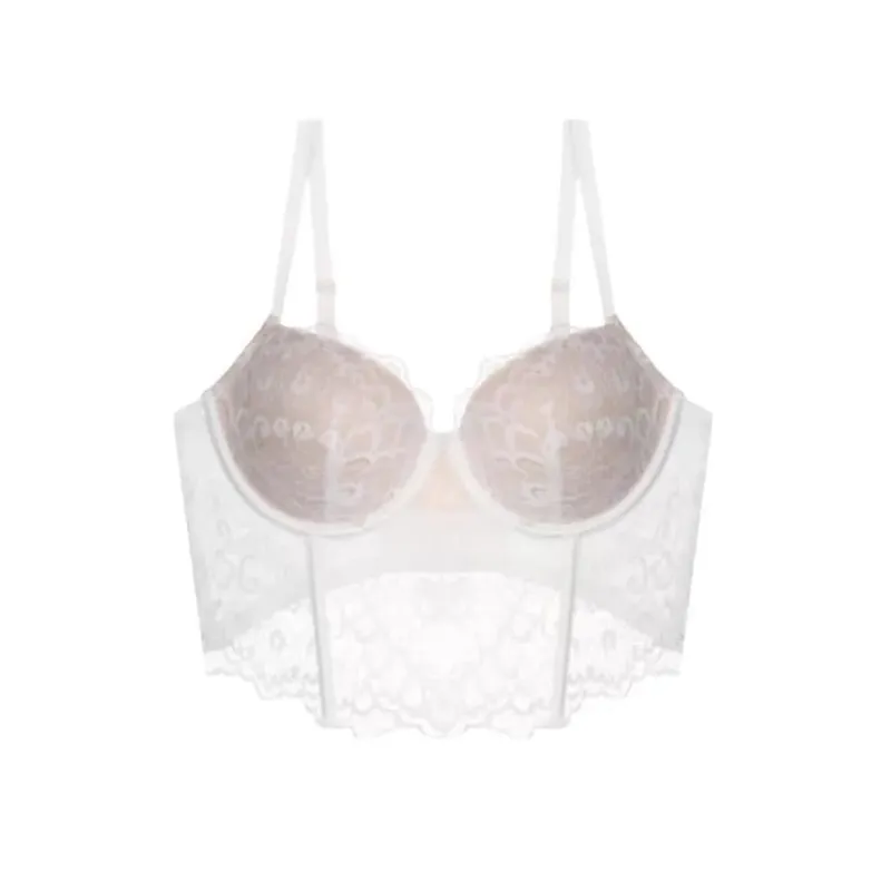 Sexy French Lace Fishbone Bra Soft Underwire 3/4 Cup Push Up Anti‑Sagging Breast Lingerie Side Fat Reduction Women Underwear — image 6