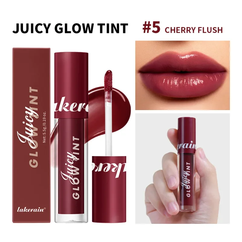 Juicy Glow Lip Tint Mirror Shine Lip Gloss Deep Hydrating Long-Lasting Dewy Moisturizing Non-Sticky High Shine Tinted Lip Makeup — image 11