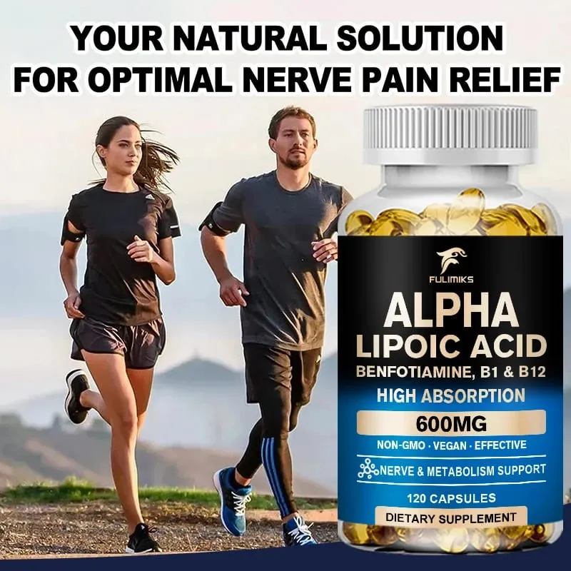Buy 1 Get 1 Free! Fulimiks Alpha Lipoic Acid Capsules with Vitamin B1 for Nerve Health Brain Function Support Heart Health