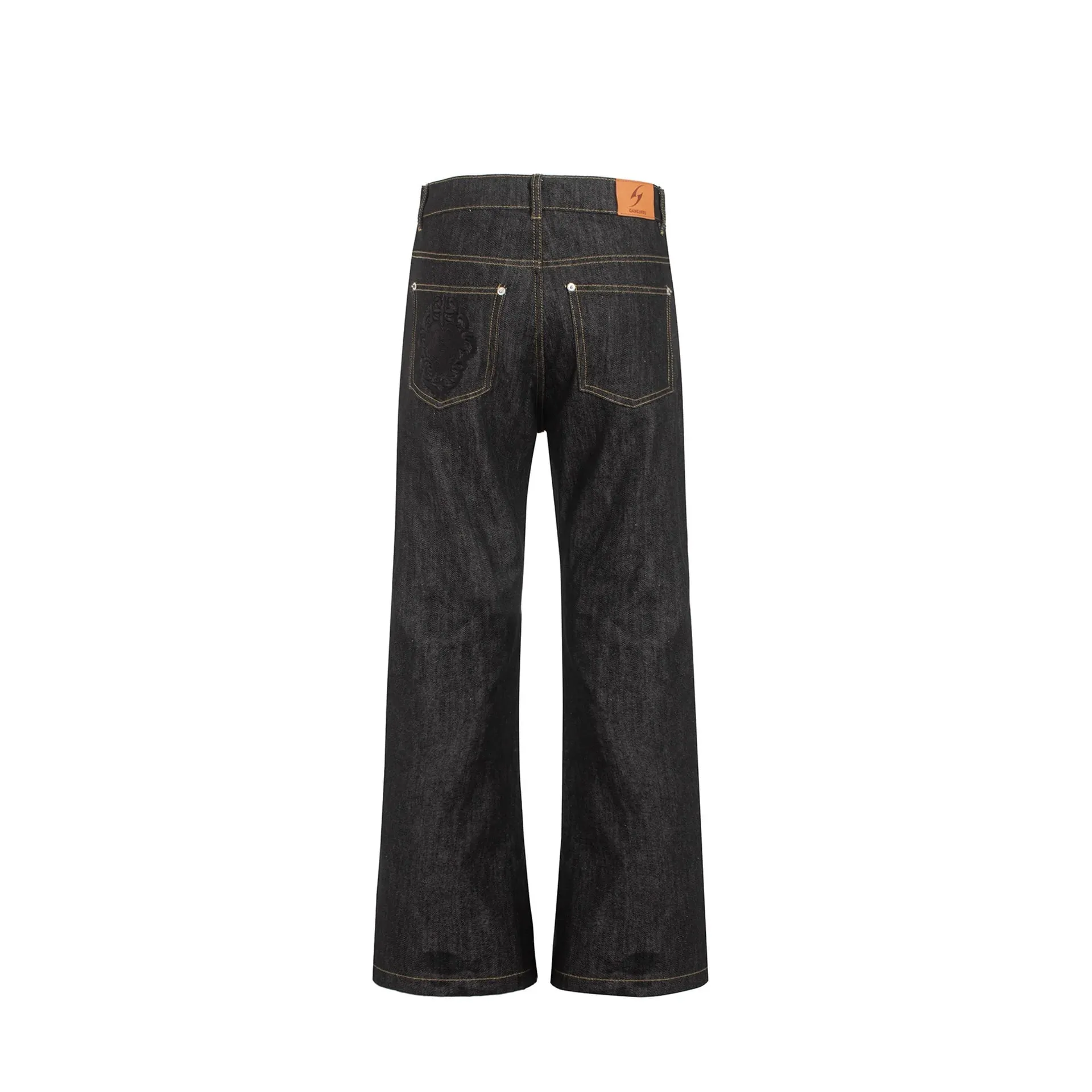 2026 Spring Original Cow Scimitar Bootcut Jeans Men's Commuter Pants Embroidered Trousers