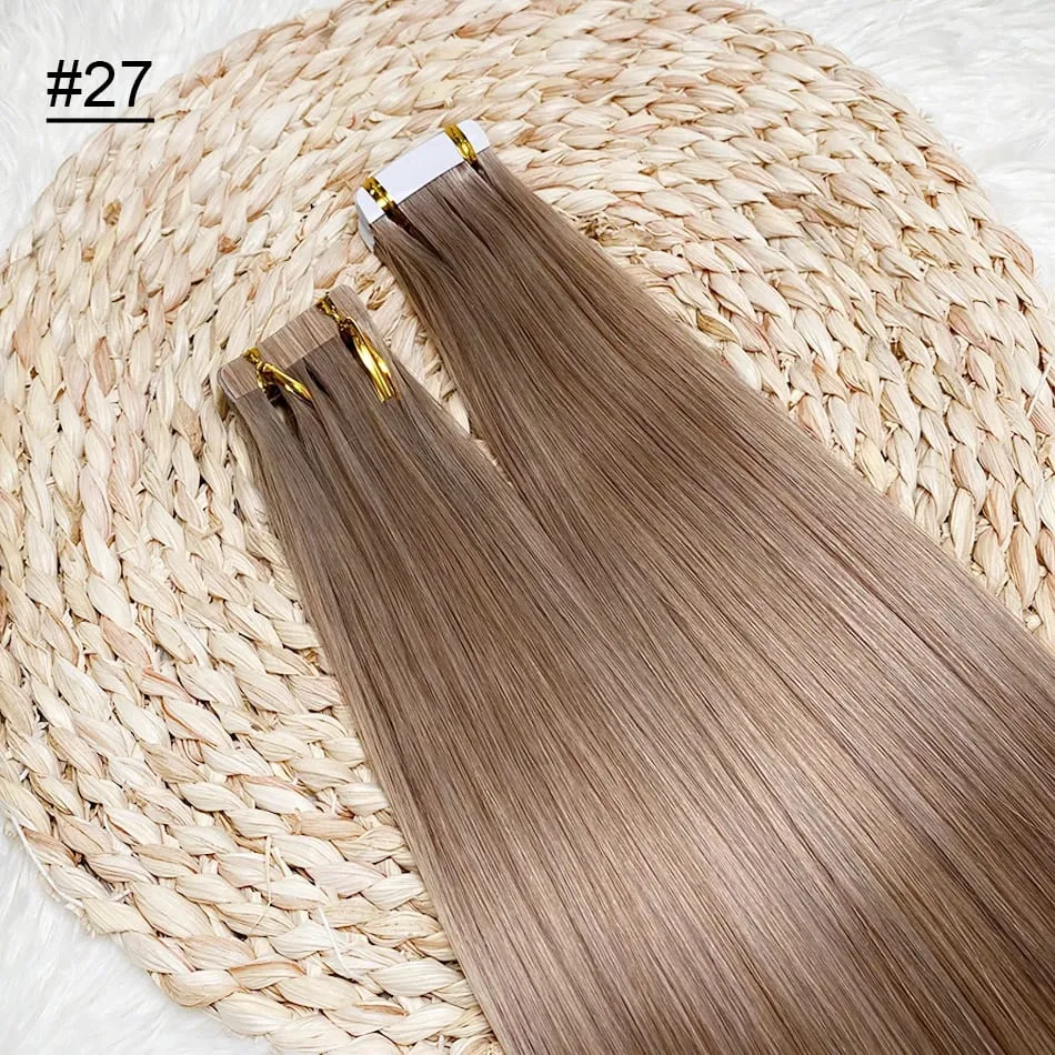 High Quality Tape Hair Extensions Full Ends Straight Hair 18-30 Inch Double Sided Adhesive Tape in Different Colors