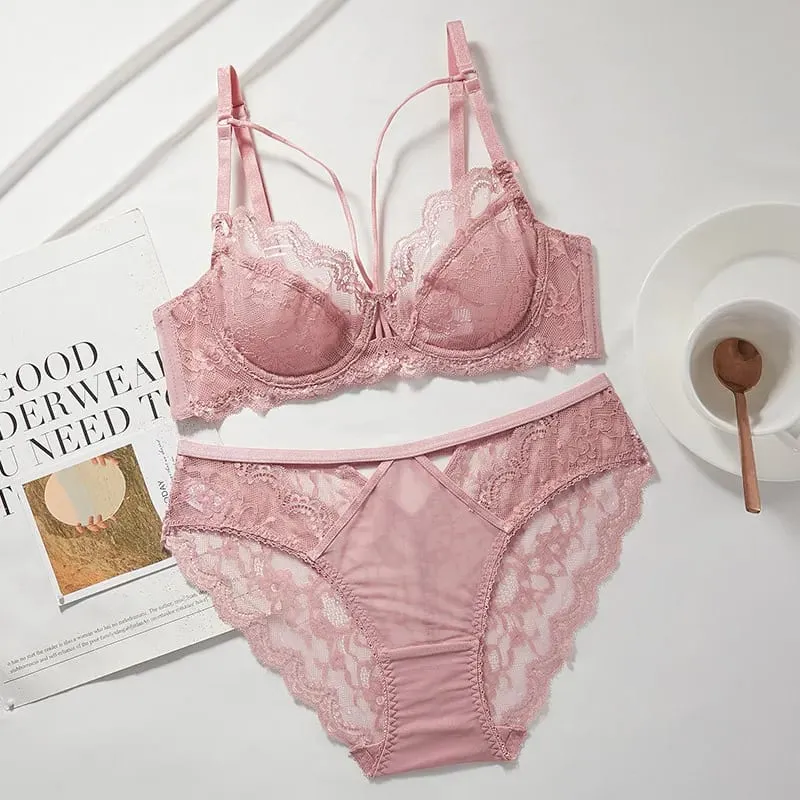 Ensemble de Lingerie en dentelle fine pour femmes, soutien-gorge à armatures doux, soutien-gorge Push Up, minimisant le buste, Anti-affaissement, doux et confortable, 32-42, nouvelle collection