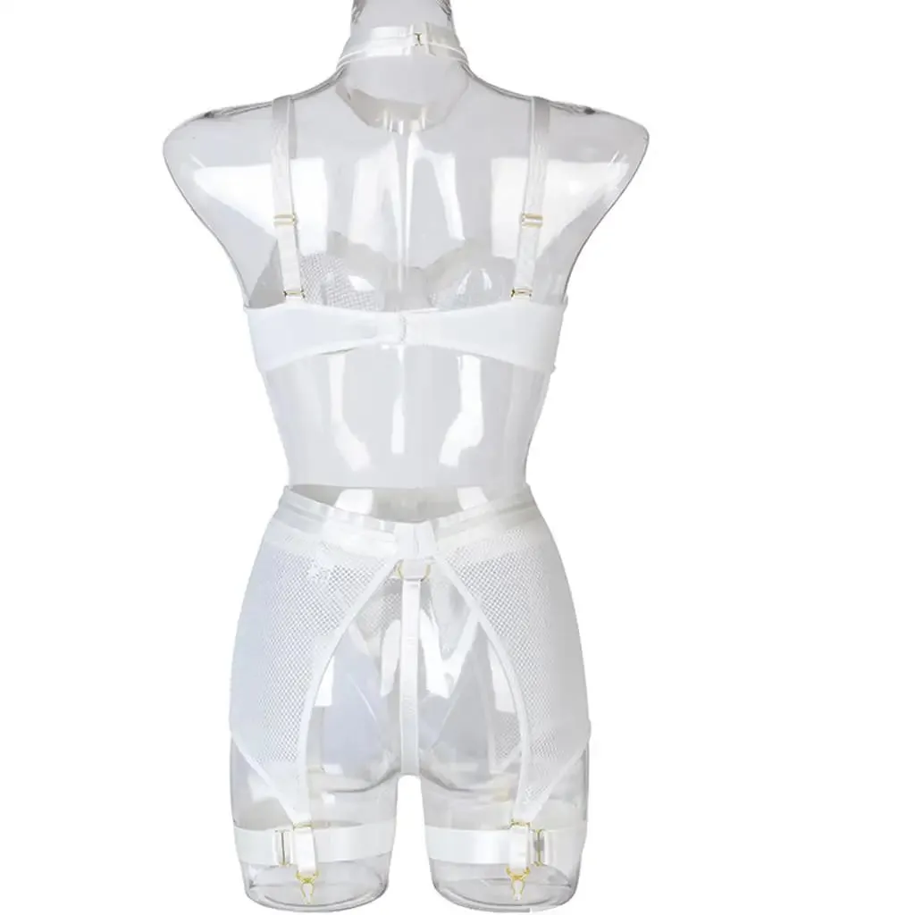 Lingerie Women Sensual Underwear Set Mesh Polyester Bar for Valentine's Day Dates Night