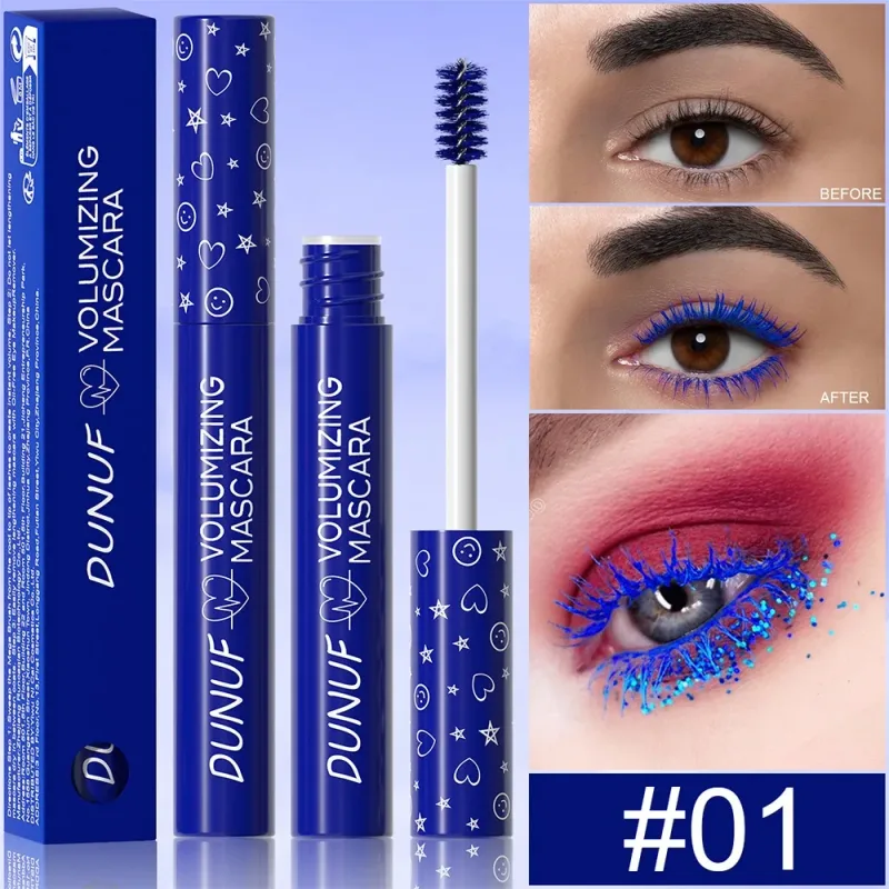 Colorful Eyelash Mascara 5D Silk Fiber Volume Curling Lengthening EyeLashes Extension Purple Blue White Waterproof Eye Makeup