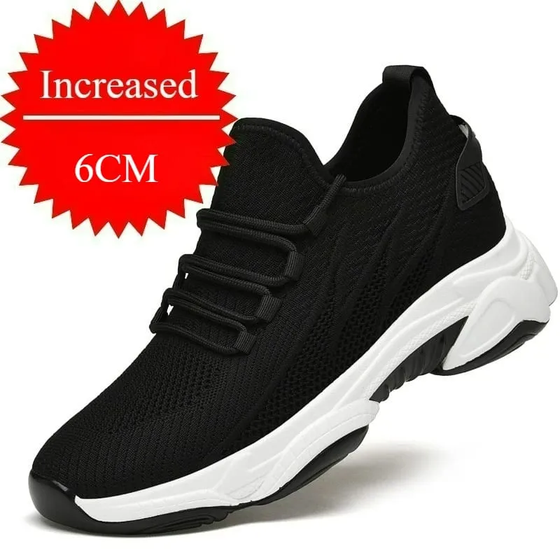Zapatos de hombre, zapatillas de deporte con aumento de altura de 10cm, zapatos informales transpirables para exteriores, zapatos con cordones para correr para hombre, zapatos de malla con suela suave y elevador — image 12