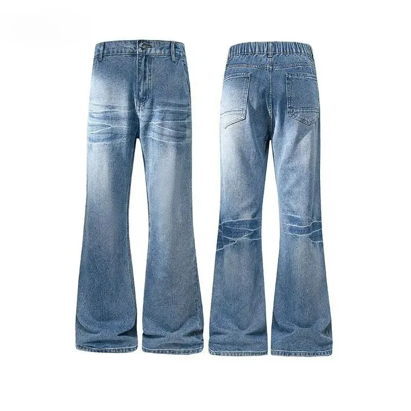 Retro Denim Pants Men's Jeans Loose Straight Casual Trousers Vintage Jeans Y2k Clothes Men's Pants Baggy Jeans Man Four Seasons
