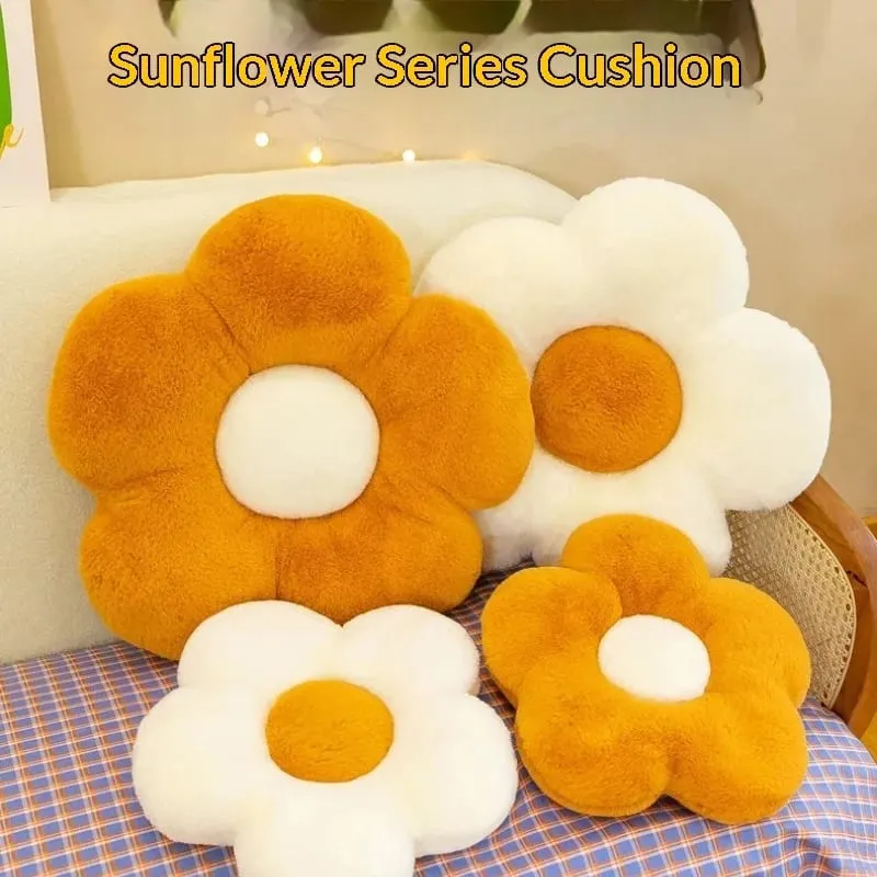 Generic Flower Shaped Plush Seat Cushion Soft Memory Cotton Round Pillow For Chair Bedroom Window Sofa Home Decor
