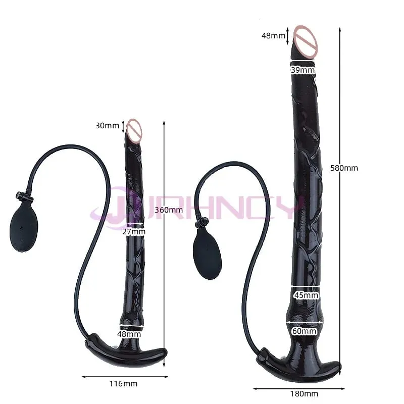 Super Long 100cm Inflatable Anal Dildos Liquid Silicone Huge Butt Plug in-depth Rectal Dilation Prostate Massage BDSM Sex Toys