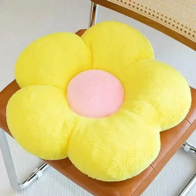 Generic Flower Shaped Plush Seat Cushion Soft Memory Cotton Round Pillow For Chair Bedroom Window Sofa Home Decor