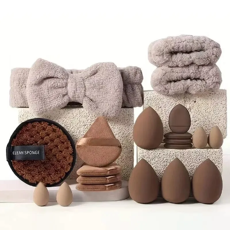 33pcs beauty set makeup kit large and small beauty sponges for flawless makeup application and removal of makeup full set