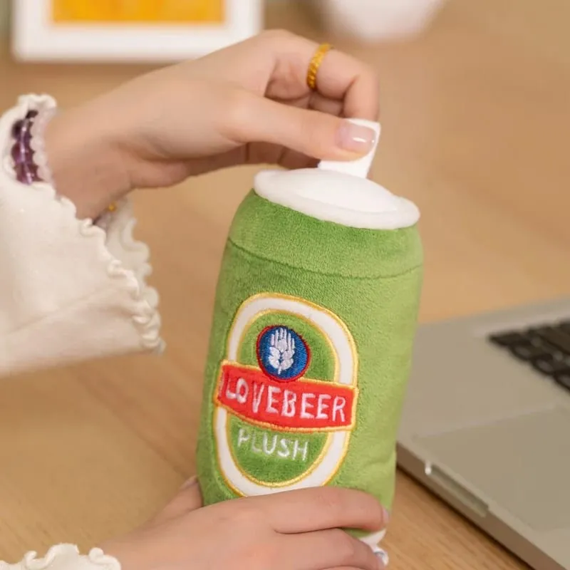 11~19cm Cute Beer Glass Bottle Drink Can Beer Barrel Plush Pillow Stuffed Kawaii Humanoid Plushie Party Prop Man Gift