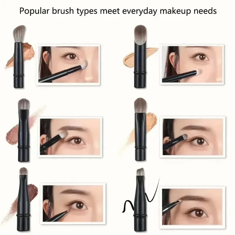 6 pièces Mini pinceaux de maquillage de voyage ensemble avec boîte Portable poudre cosmétique fond de teint Blush mélange correcteur maquillage pinceaux ensemble