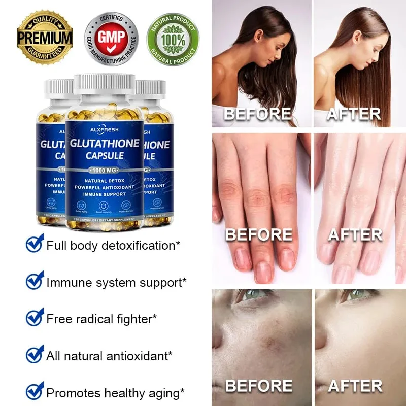 Les suppléments antioxydants de Capsules de glutathion améliorent le système immunitaire et la santé de la peau, blanchissant la beauté, soins de la peau et Anti-âge