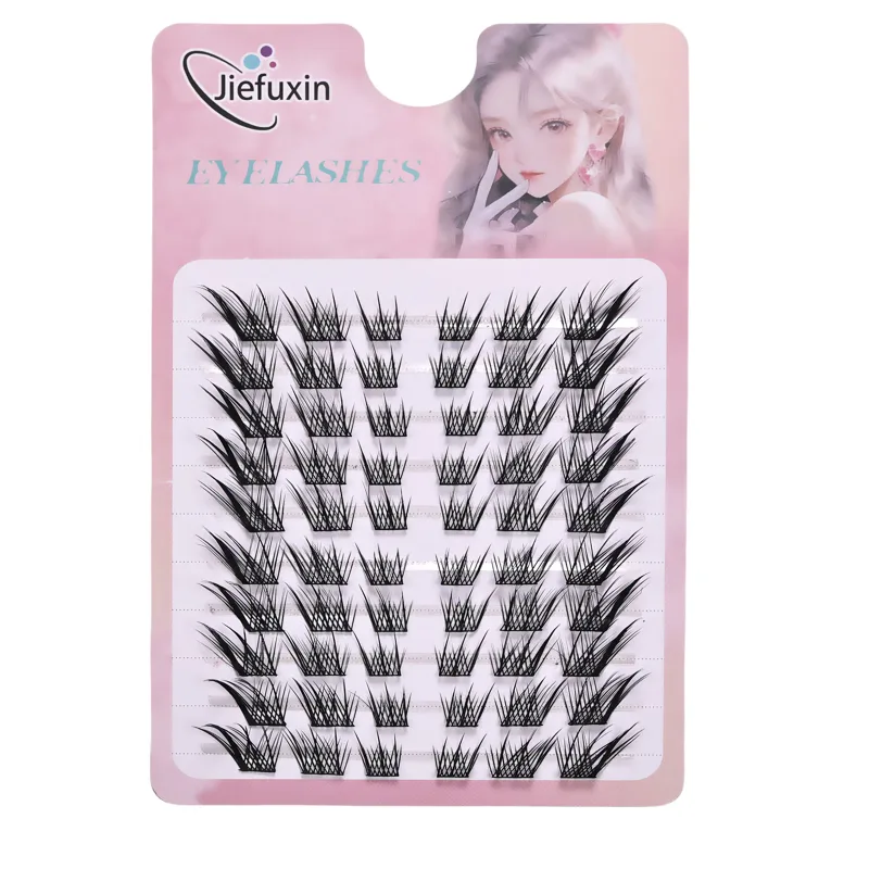 Tapered Thick Fox Eye Manga Cluster Lashes Jiefuxin Large Capacity Tray DIY Segmented Individual Self-Graft Lash Extensions — image 9