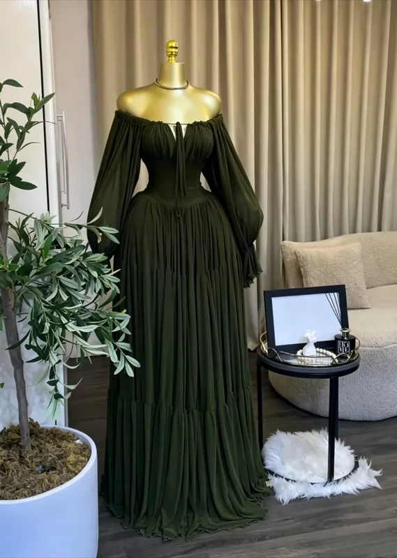 CM.YAYA 2026 Fall Winter Women Long Sleeve Slash Neck Long Maxi Dress Slim Evening Birthday Trendy Sexy Vacation Party Dresses
