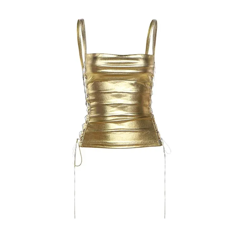 Women Bandage Cami Top Horizontal Striped Stretch Bandage Sleeveless Spaghetti Strap Bodycon Tank Top Elegant Party Summer Tops