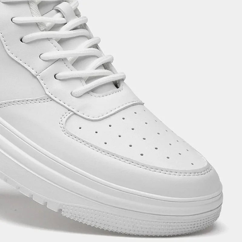 2026 New Height Increasing Shoes for Men 8cm Invisible Elevator Sneakers White Leathe Sport Zapatillas De Hombre Big Size 46