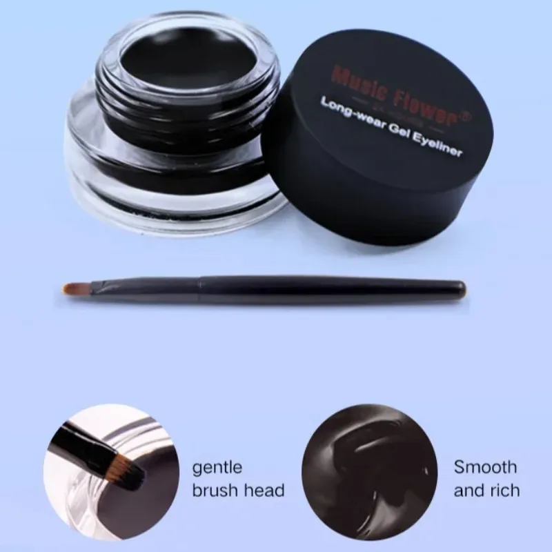 Music Flower 24H Waterproof Sweatproof Colorful Eyeliner Gel Long Lasting Smudge Proof Multi-color Eye Makeup Cosmetics
