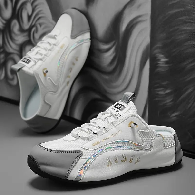 Men's Casual Closed Toe Half Slippers Summer Comfortable Breathable Soft Sole Sneakers Fashion Slip-on Men's Tennis Shoes 2026 — image 3