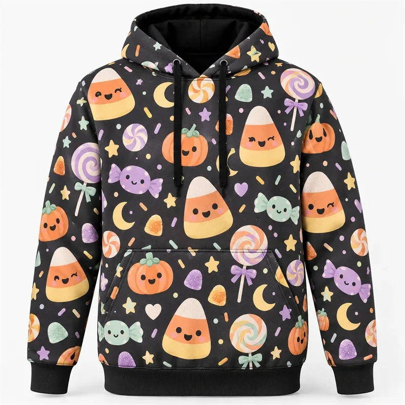 Felpa con cappuccio di Halloween Felpa in poliestere con stampa 3D all over Felpa con cappuccio gotico Fantasma Zucca Pipistrello Strega Teschio Horror Streetwear Pullover unisex