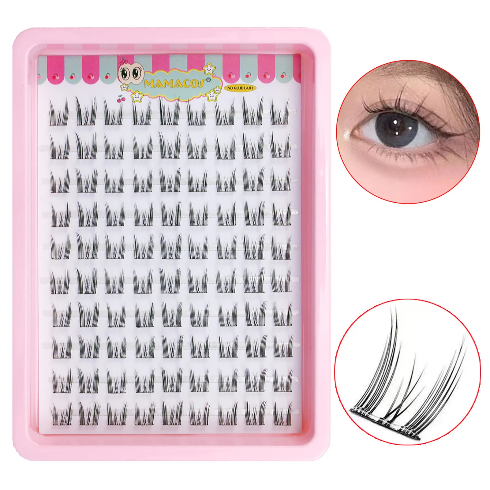 10 Rows Cat Eye Single Cluster Fake Eyelashes Natural Cosplay Makeup False Eyelashes Self-adhesive Natural Wispy Lash Extension — image 2