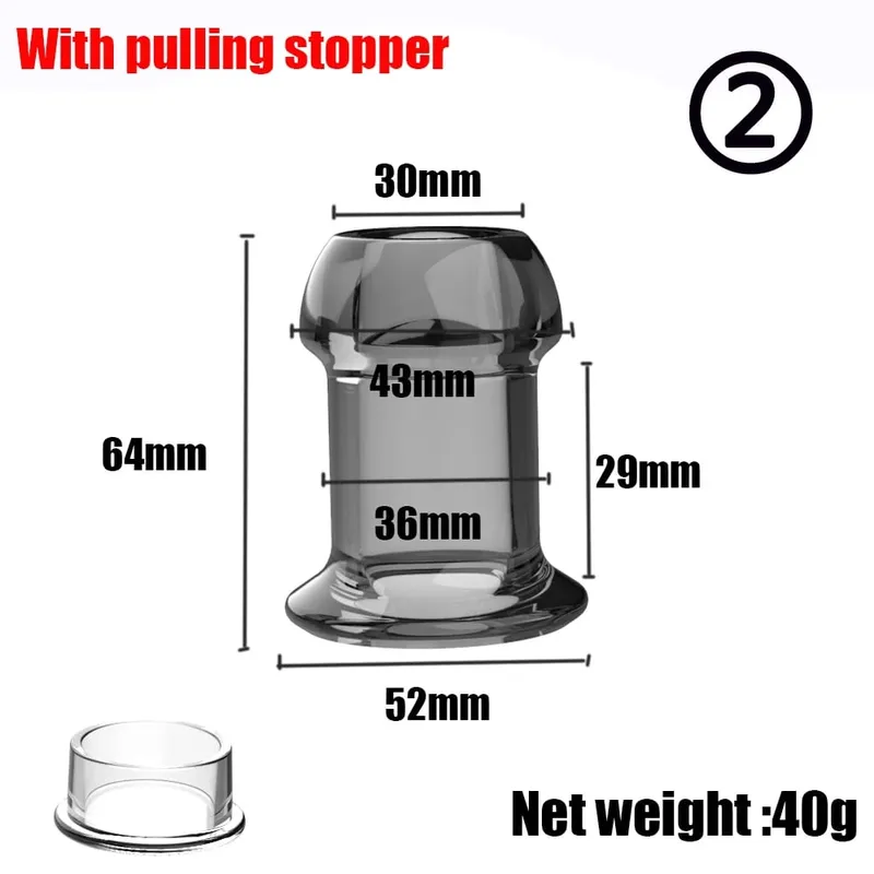 Anus Dilation Expander Prostate Massage Hollow Speculum Peeking Butt Plug Anal Beads with Stopper Adult Sex Toy for Women Men