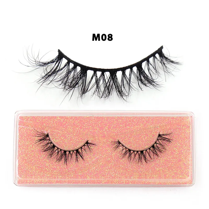 Short Natural 3D Mink Lashes Fluffy Wispy Fake Eyelashes Crisscross False Lashes Eyelash Extension Makeup — image 14