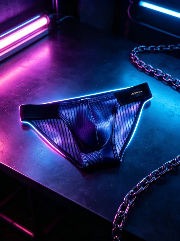 3PCS Men's Low Rise Briefs Satin Vertical Texture 3D Pouch Color Block Wide Waistband Breathable Trendy Underwear Multi Colors