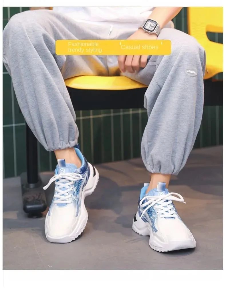 Free Shipping Men Shoes Casual Sports Walking Sneakers Lightweight Breathable Outdoor Autumn Spring Leather Height Increasing