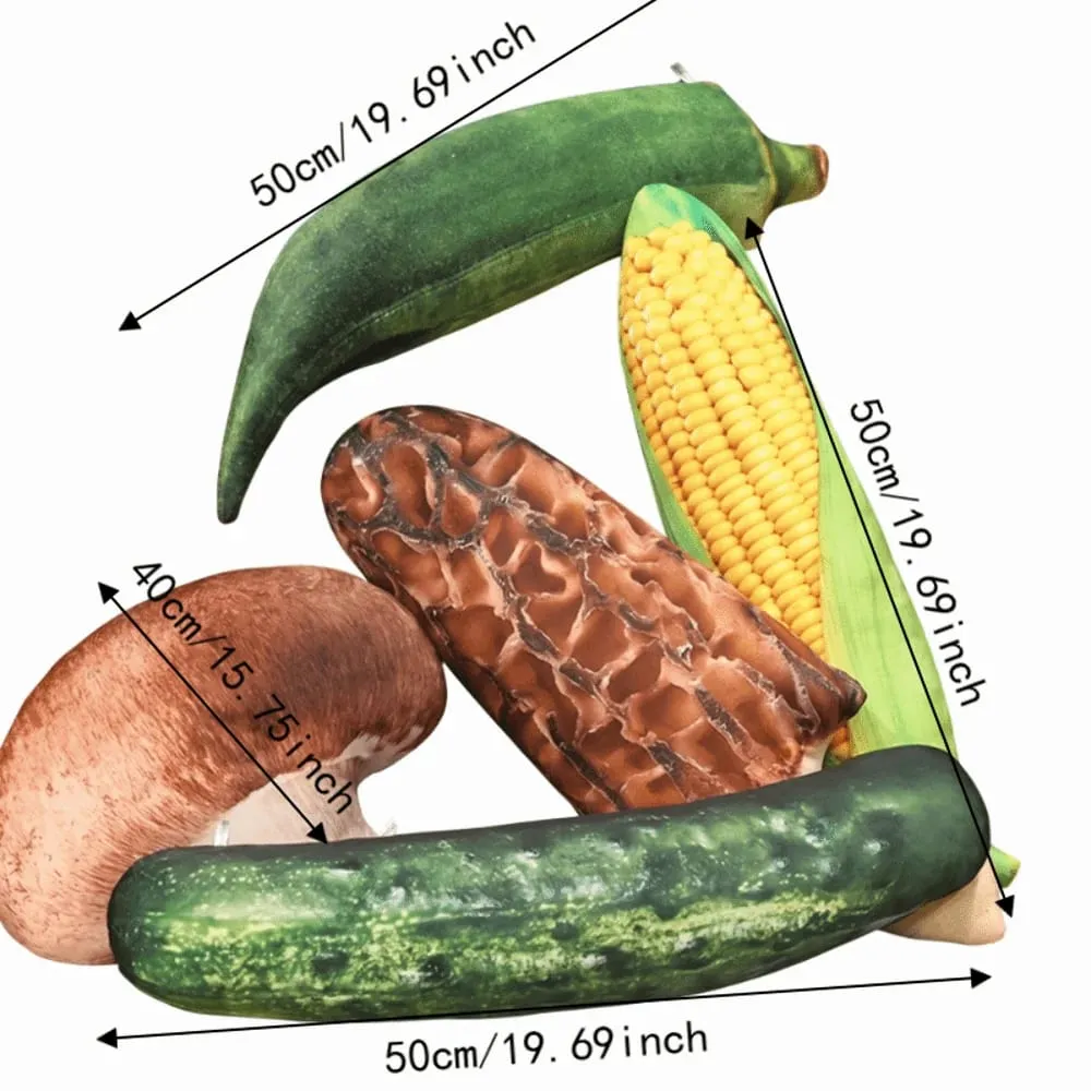Kawaii Soft Vegetable Pillow Realistic Details Simulation Vegetable Stuffed Creative Accent Cozy Veggie Cozy Home