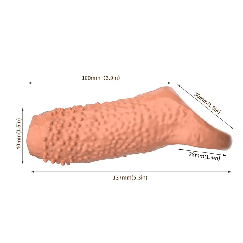 Thicken Penis Enlargement Sleeve Reusable Cock Ring Delay Ejaculation Penis Extender Condom Lock Ring Sex Toys Men Erotic Goods