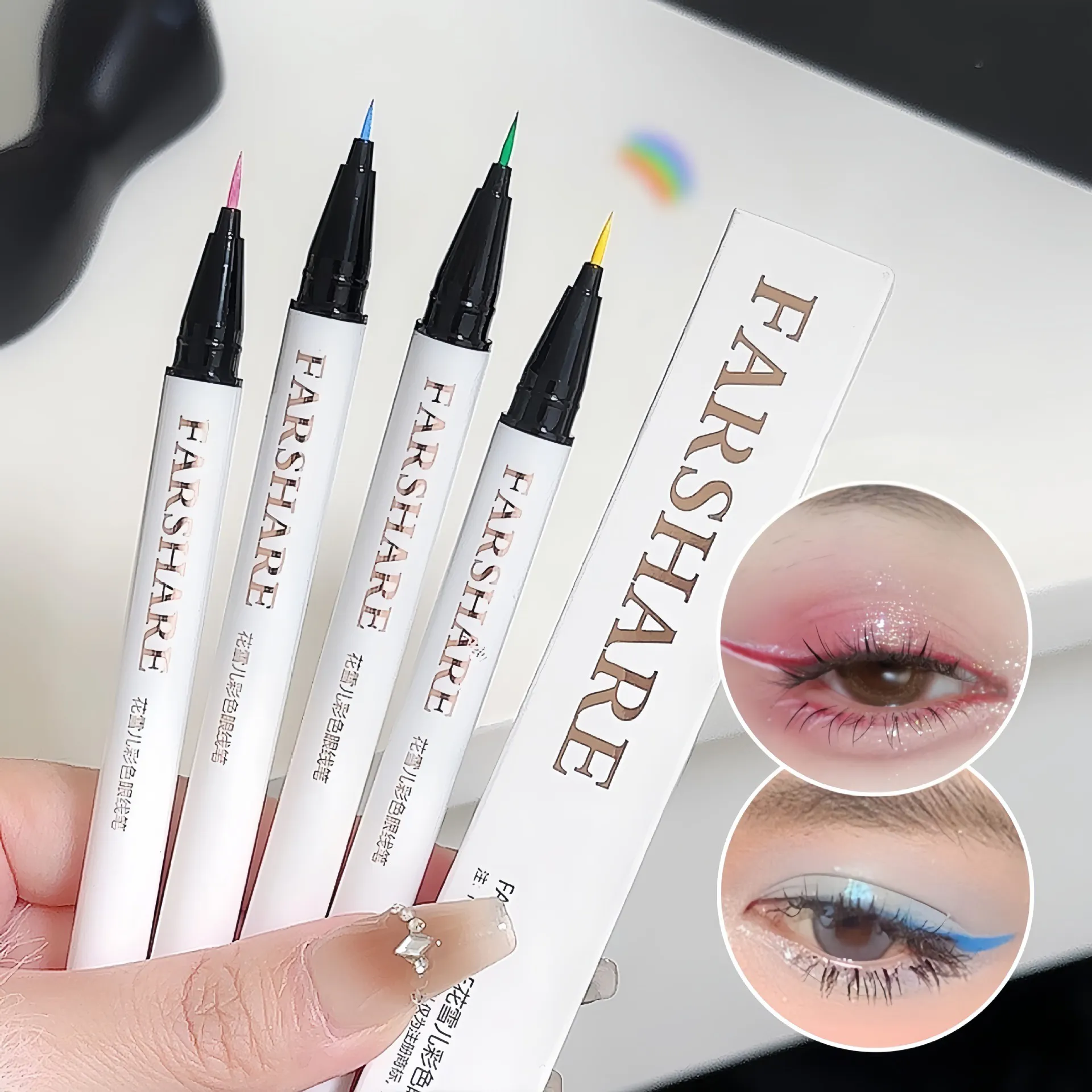 12 farver vandtæt eyeliner Pen Ultra-fin spids flydende eyeliner Langtidsholdbar eyeliner Hurtigtørrende farverig makeup til cosplay — image 5