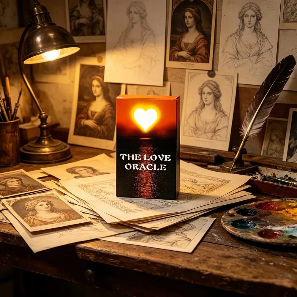 The Love Oracle Cards 54 Cards with Heart-Themed Art – Perfect for Singles Partners & Spiritual Seekers Seeking Heart Clarity — image 2