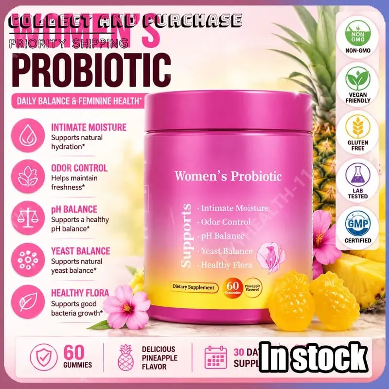 Probiotic Gummies with Prebiotics Slippery Elm + XOS Women's Daily Gut Health Digestive Support Sugar Free Supplement 60 Count — image 1