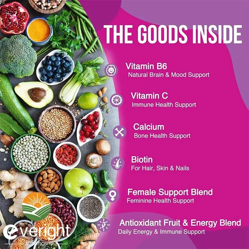 Multivitamin for Women: Supports Joints Skin Nails with Magnesium Biotin Calcium Zinc Selenium — image 3
