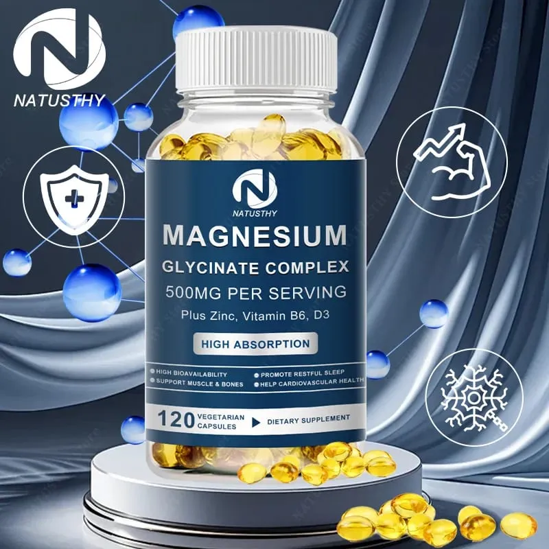 Magnesium Glycinate Capsules with Zinc for Sleep Quality Muscle Recovery Heart Brain Health — image 2