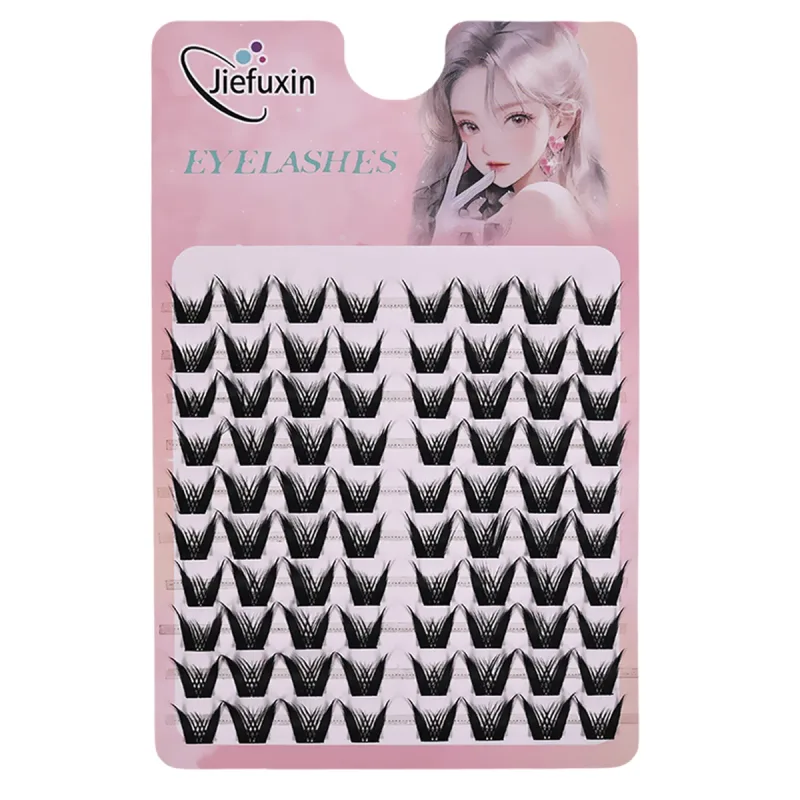 Tapered Thick Fox Eye Manga Cluster Lashes Jiefuxin Large Capacity Tray DIY Segmented Individual Self-Graft Lash Extensions — image 11
