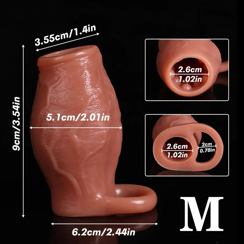 Penis Ring Dick Sleeve Enlargement Lock Sperm Men Sex Toy Enlarged and Thicken Cock Sleeve Soft Silicone Male Adult Sexy Toys 18