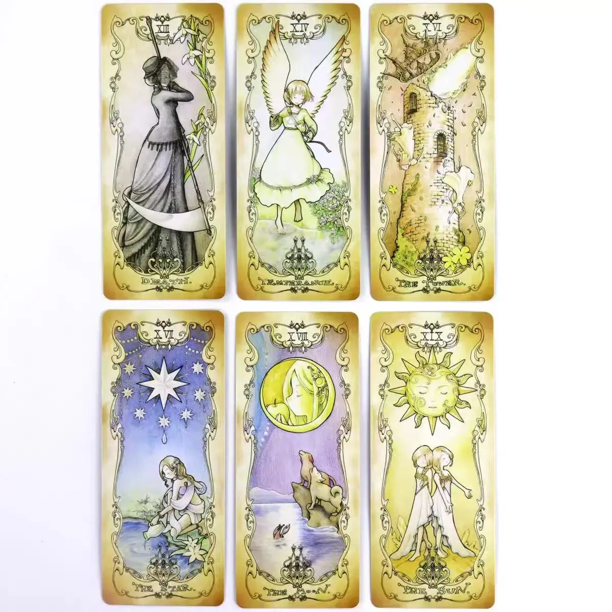 Cartes de Tarot à faible peur, 78 pièces, jeu de conte de fées, Anime, Kawaii, mignon Oracle Divination, jeu de société convivial pour débutants, esprit de sorcellerie