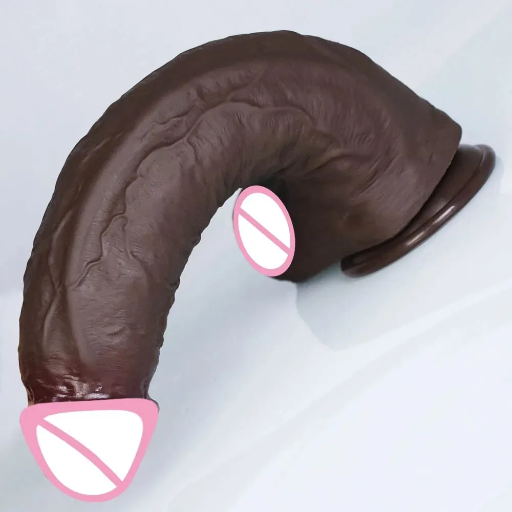 Realistic Soft Big Black Dildo Double Silicone Suction Cup Penis Female Vaginal Masturbation Cock Woman Man Anal Adult Sex Toy