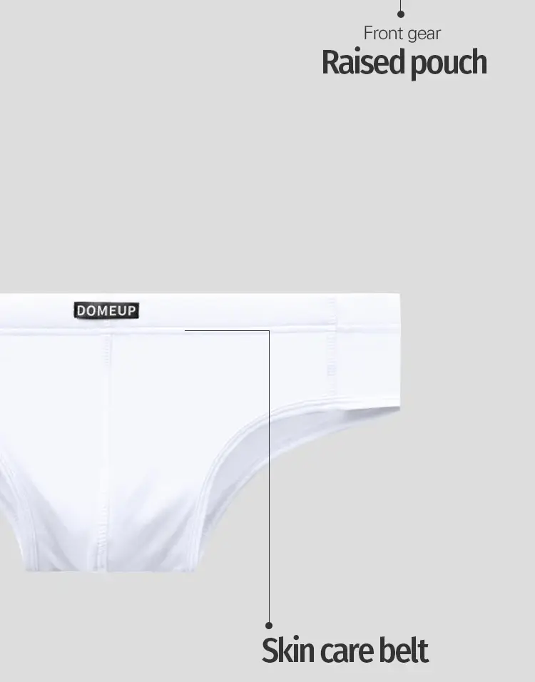 Men's Soft Solid Bikini Briefs, Elastic Wide Waistband 3D Support Pouch, Skin-Friendly Breathable Daily Casual Underwear