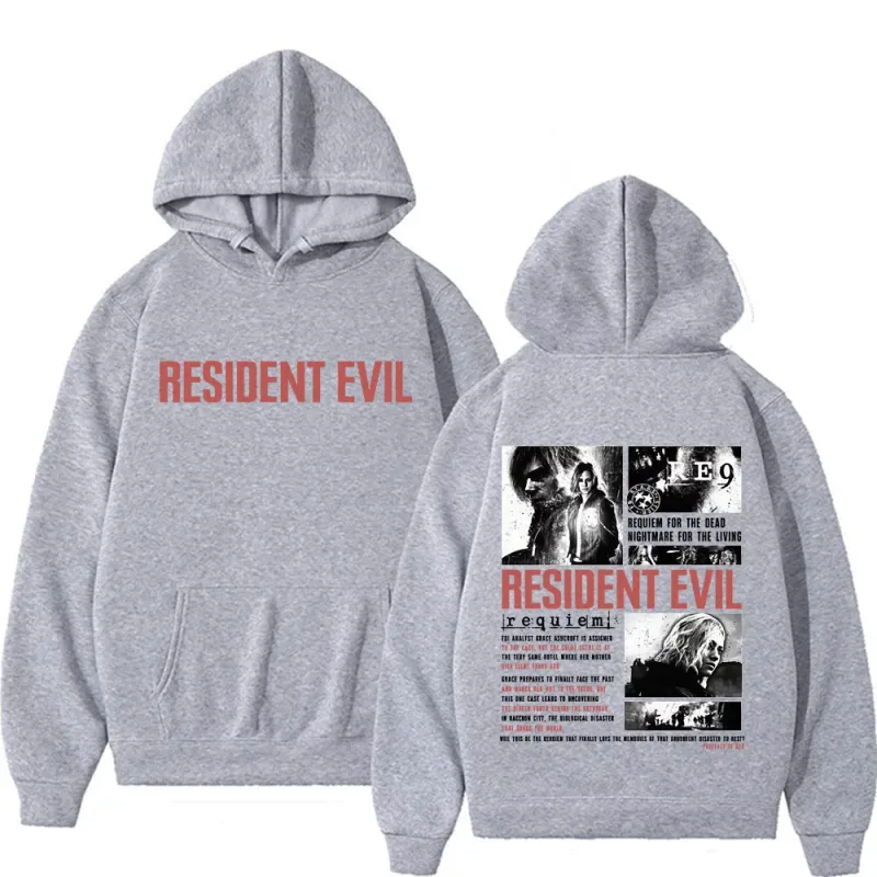 Resident Evil Requiem Sweatshirts Leon Kennedy Grace Ashcroft 90s Vintage Hoodies Men Women Fashion Classic Pullovers Streetwear