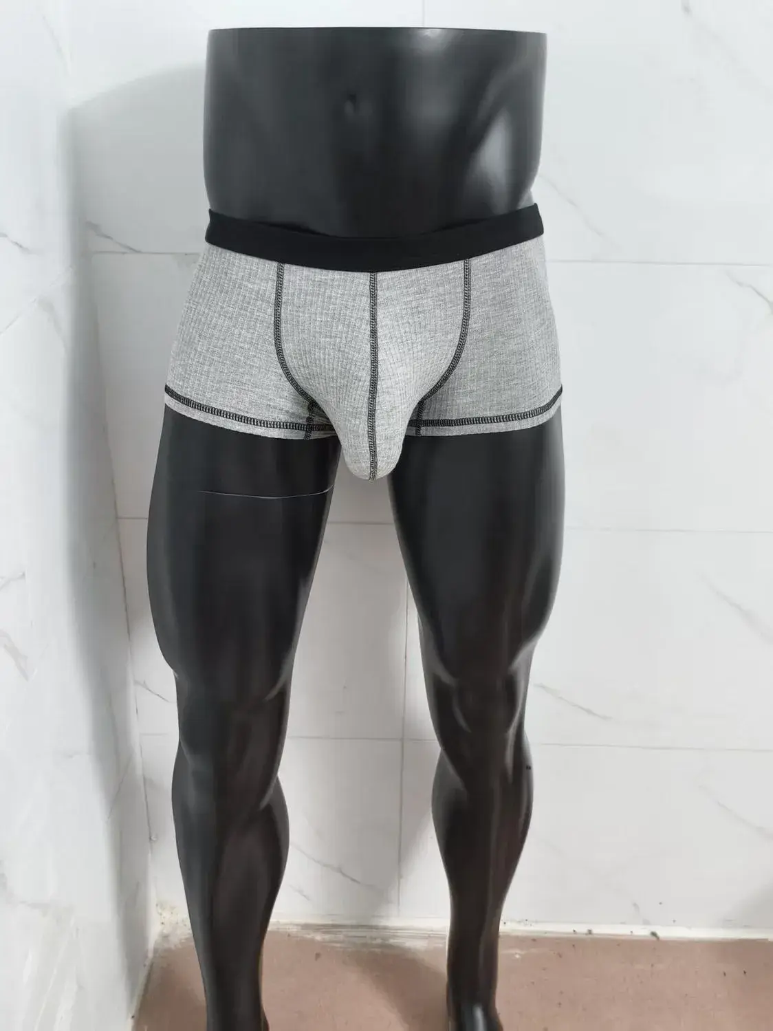 Men's underwear with large scrotal pocket and large stretch flat-leg pants