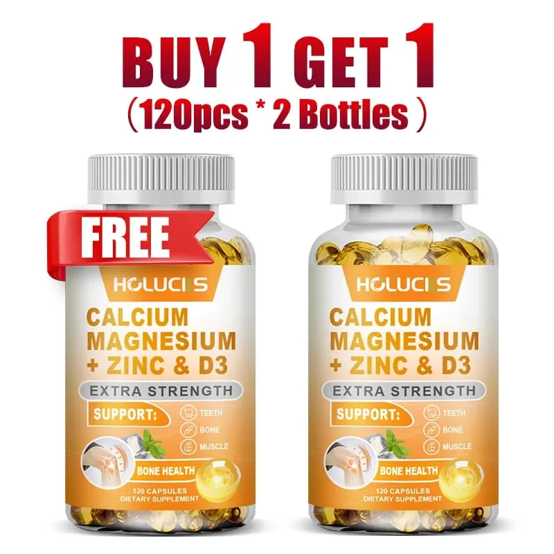 Organic Calcium Support Supplements with Magnesium Zinc & D3 Strengthen Bone Teeth & Nerve Wellness for Daily Life