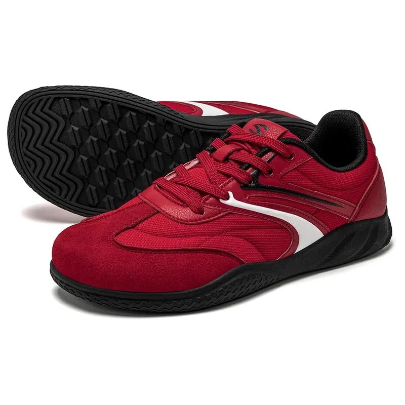 Barefoot Wide Width Shoes Unisex Artificial Leather Minimalist Sneakers Lace-Up Retro Walking Shoes for Women Men